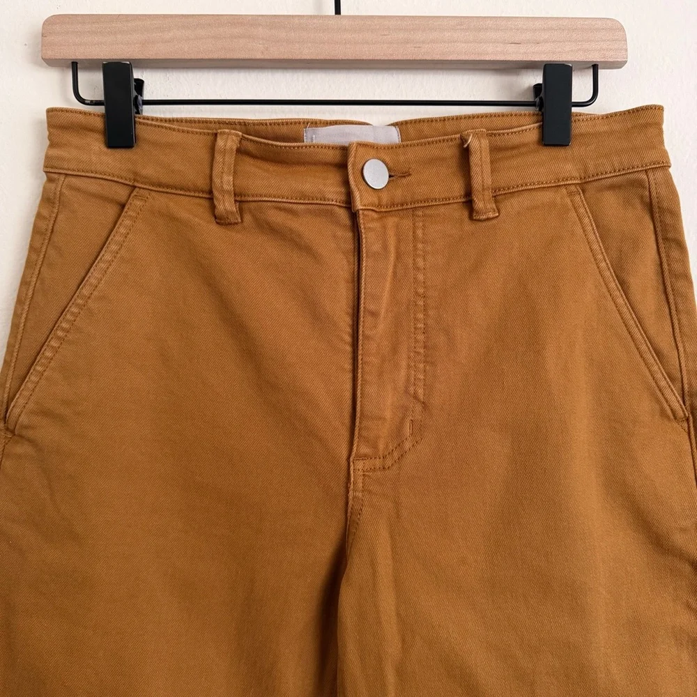 EVERLANE The Utility Straight-Leg Pant Mustard Size 4 High Rise Cotton Blend - Picture 6 of 8